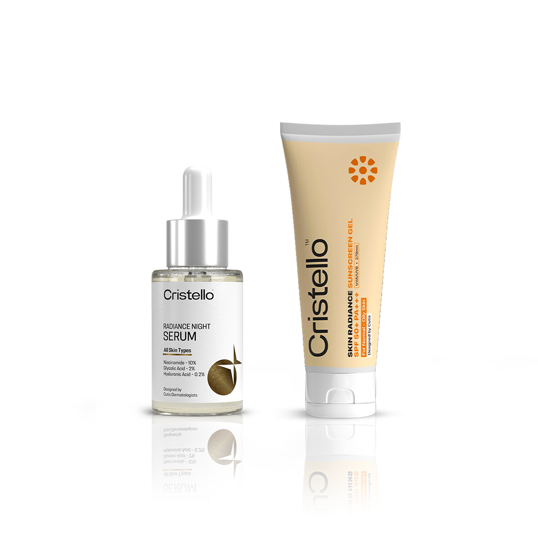 Cristello Sunscreen + Radiance Night Serum Combo