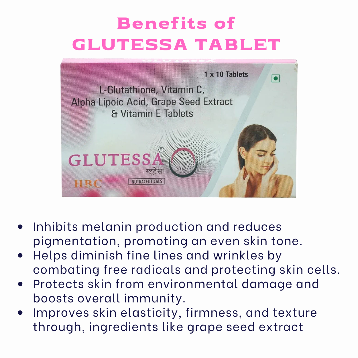 Trusted E-Pharmacy for Skin, Hair & Nail Care Products, Buy Online -  Cutiskart | Glutessa%20Tablet