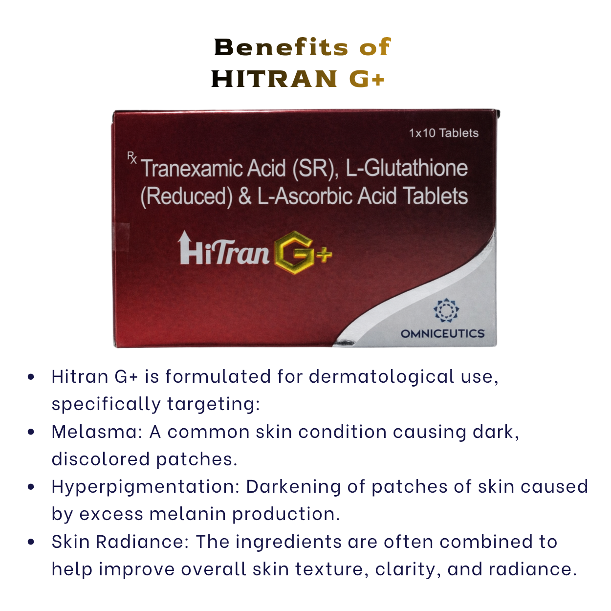 Buy Hitran G+ Tablets 10s | Derma Oral Supplement